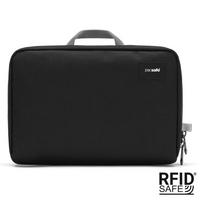 Organizer podróżny antykradzieżowy z recyklingu Pacsafe RFIDsafe - czarny