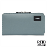 Portfel antykradzieżowy damski duży RFID Pacsafe - miętowy